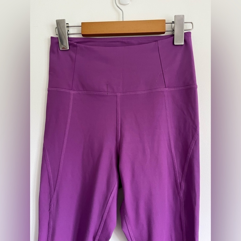 Girlfriend Collective High Rise Compressive Purple Crop Leggings - S Small - Picture 2 of 6